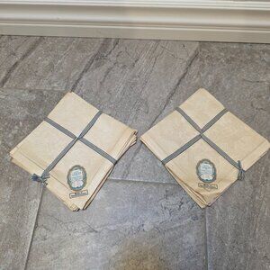 Antique Warranted Pure Linen 12 Napkins Czech Czechoslovakia w/ tags Vintage